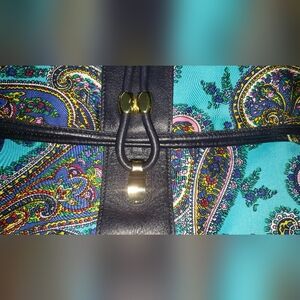 Talbots Turquoise Satin Clutch Handbag Elegant